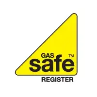 Gas Safe Register yellow triangle logo.