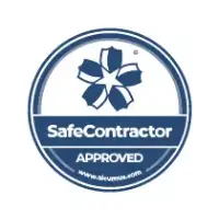 SafeContractor Approved logo in blue circle.